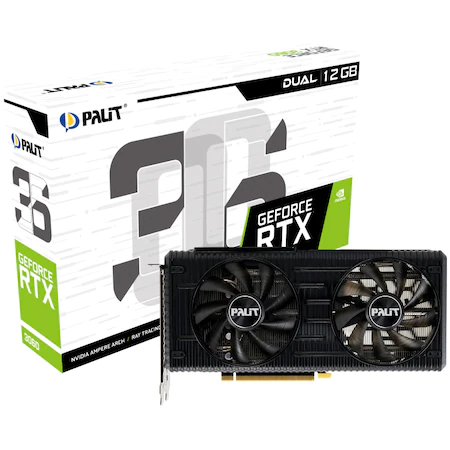 Placa video Palit nVidia Geforce RTX 3060 DUAL OC, 12GB GDDR6, 192-bit, 1 X HDMI, 3 X DisplayPort - imaginea 1