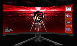 Asrock 34" Curved Gaming Monitor, Rezolutie: WQHD 3440x1440, Refresh rate: 165Hz, Timp raspuns: 1ms (MPRT), unghi vizualizare: 178, Flicker free, Interfata: 2 x HDMI™ 2.0,1 x DisplayPort™ 1.4, antena WI-FI integrata, Anti-Glare, Luminozitate:550 cd/m², Contrast: 3000:1, culori: 16.7m, Difuzoare - imaginea 1