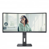 MONITOR AOC CU34P3CV 34 inch, Panel Type: VA, Backlight: WLED, Resolution: 3440 x 1440, Aspect Ratio: 16:9,  Refresh Rate:100Hz, Response time GtG: 4 ms, Brightness: 300 cd/m², Contrast (static): 3000:1, Contrast (dynamic): 50m:1, Viewing angle: 178/178, Color Gamut (NTSC/sRGB/Adobe RGB/DCI-P3) - imaginea 2