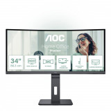 MONITOR AOC CU34P3CV 34 inch, Panel Type: VA, Backlight: WLED, Resolution: 3440 x 1440, Aspect Ratio: 16:9,  Refresh Rate:100Hz, Response time GtG: 4 ms, Brightness: 300 cd/m², Contrast (static): 3000:1, Contrast (dynamic): 50m:1, Viewing angle: 178/178, Color Gamut (NTSC/sRGB/Adobe RGB/DCI-P3) - imaginea 1