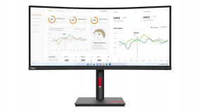 Monitor Lenovo ThinkVision T34w-30, 34" (3440x1440) WLED, Anti-glare, Curvature: 1500R, Speakers: Modular Soundbar Support, View Angle (H / V): 178° / 178°, Response Time: 4 ms (Extreme mode) / 6 ms (Typical mode), Color Support: 16.7 Million, Refresh Rate: 60Hz, Brightness: 350 nits, Contrast - imaginea 1