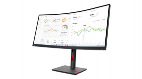 Monitor Lenovo ThinkVision T34w-30, 34" (3440x1440) WLED, Anti-glare, Curvature: 1500R, Speakers: Modular Soundbar Support, View Angle (H / V): 178° / 178°, Response Time: 4 ms (Extreme mode) / 6 ms (Typical mode), Color Support: 16.7 Million, Refresh Rate: 60Hz, Brightness: 350 nits, Contrast - imaginea 3