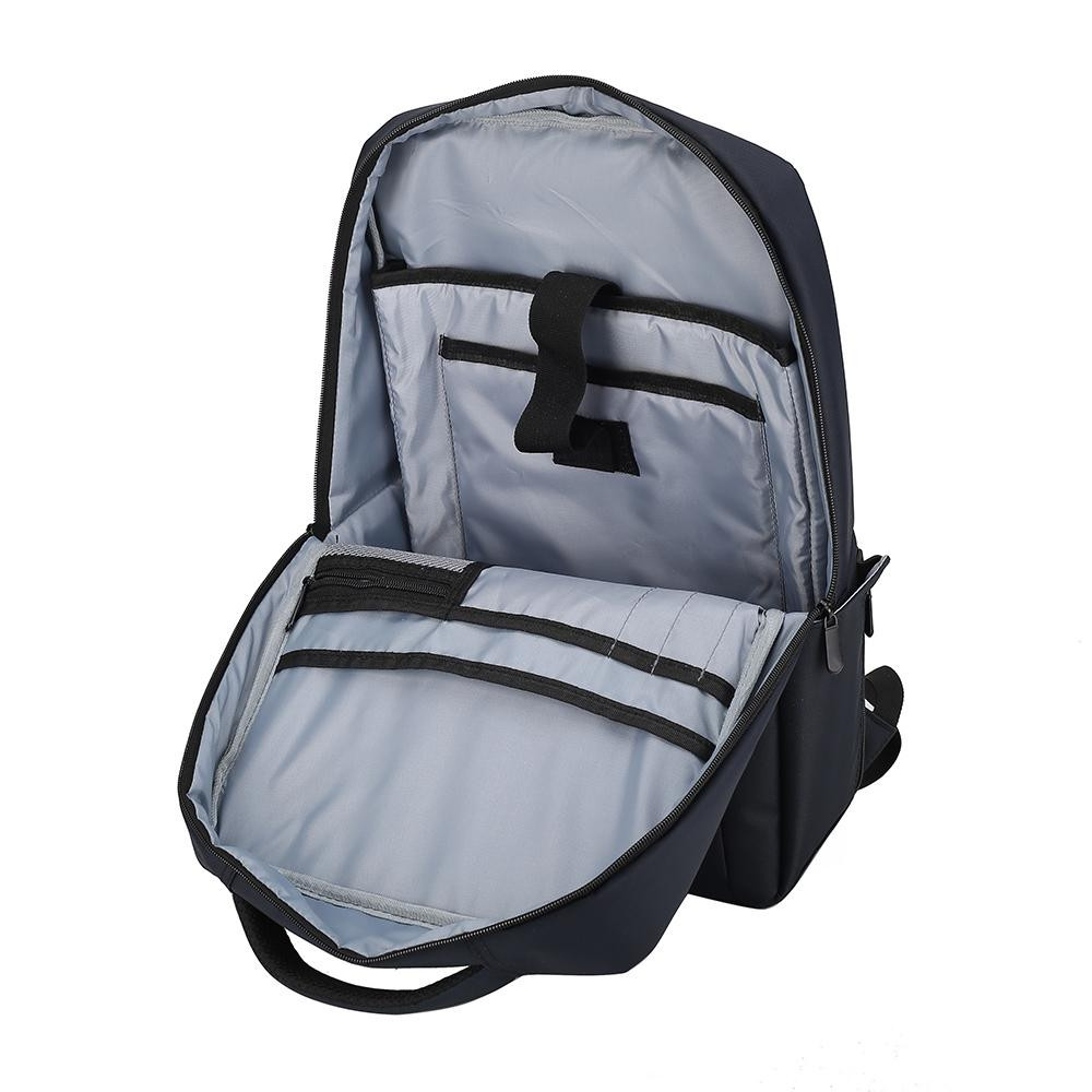 Rucsac Spacer pentru notebook de max. 15.6″, 1 compartiment, buzunar frontal x 2, buzunar lateral x 2, waterproof, poliester, albastru - imaginea 4