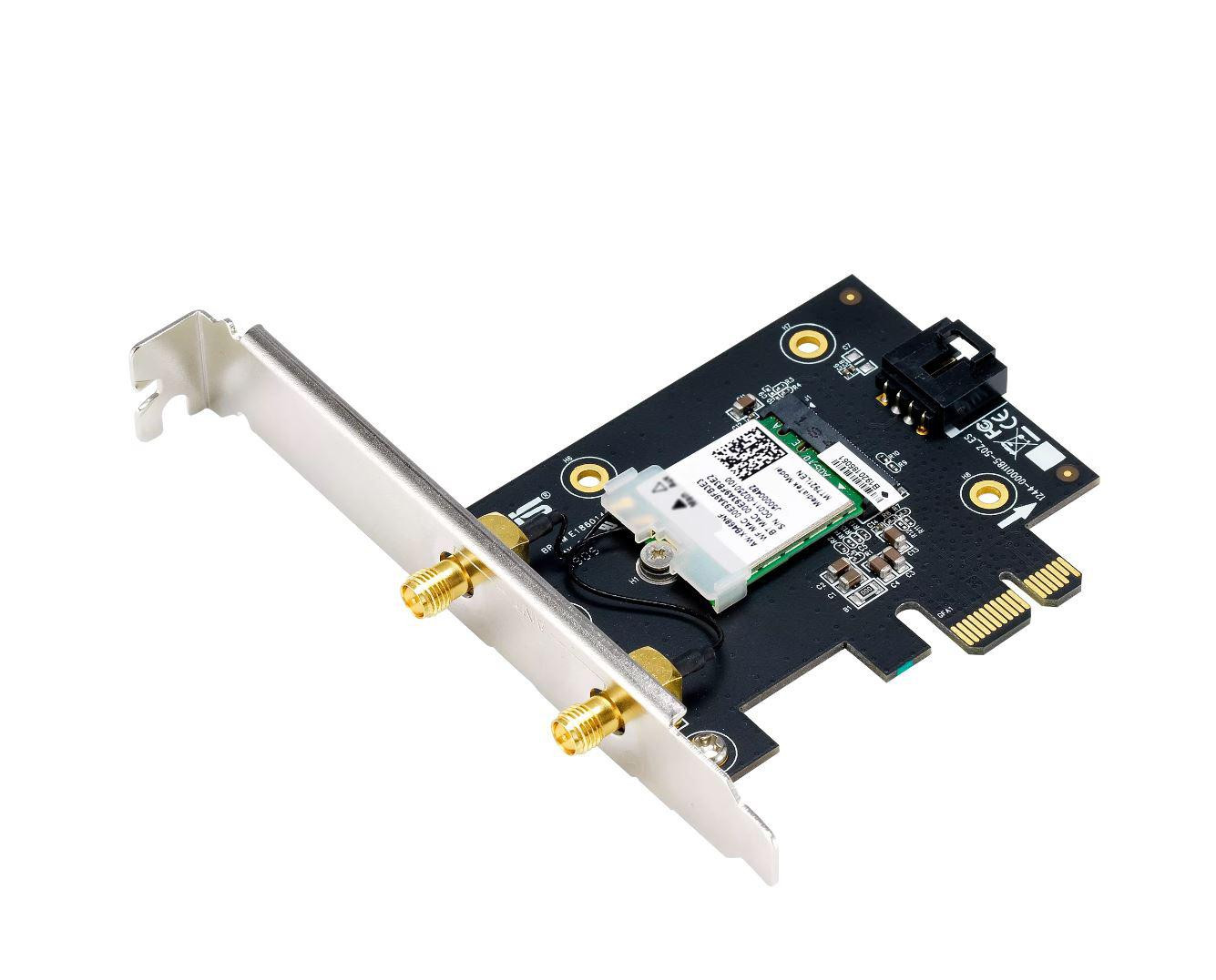 ASUS PCE-AXE5400 Wifi  Bluetooth 5.2 PCIe adapter, WI-FI 6, 2.4GHz / 5GHz / 6GHz, greutate: 49.7G, 2 x Antene externe, PCI-Express x 1. - imaginea 2