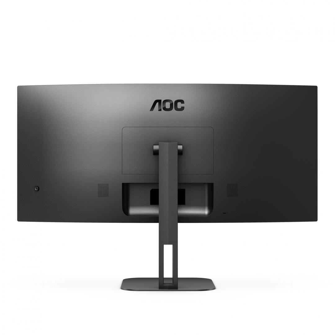 MONITOR AOC CU34V5C/BK 34 inch, Panel Type: VA, Backlight: WLED, Curvature: 1500R, Resolution: 3440x1440, Aspect Ratio: 21:9,  Refresh Rate:100Hz, Response time GtG: 4 ms, Brightness: 300 cd/m², Contrast (static): 3000:1, Contrast (dynamic): 20M:1, Viewing angle: 178/178, Colours: 16.7M, 5Wx2 - imaginea 6