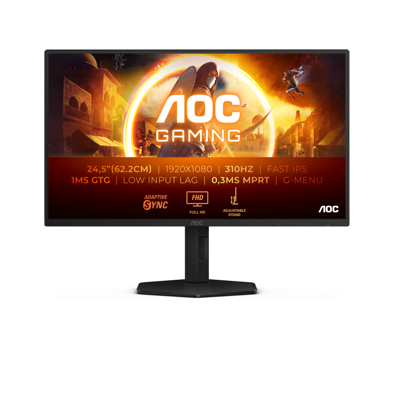 Monitor Gaming AOC 25G4SXU, 24.5", 1920 x 1080 pixeli, Black, Grey, 3 ani Garantie - imaginea 1