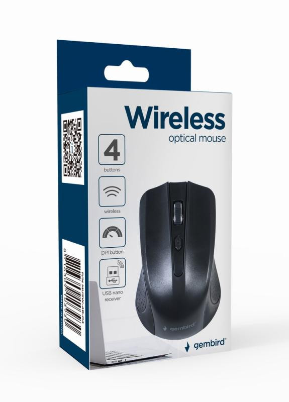 Mouse Wireless GEMBIRD MUSW-4B-04, 1600 dpi, negru - imaginea 1
