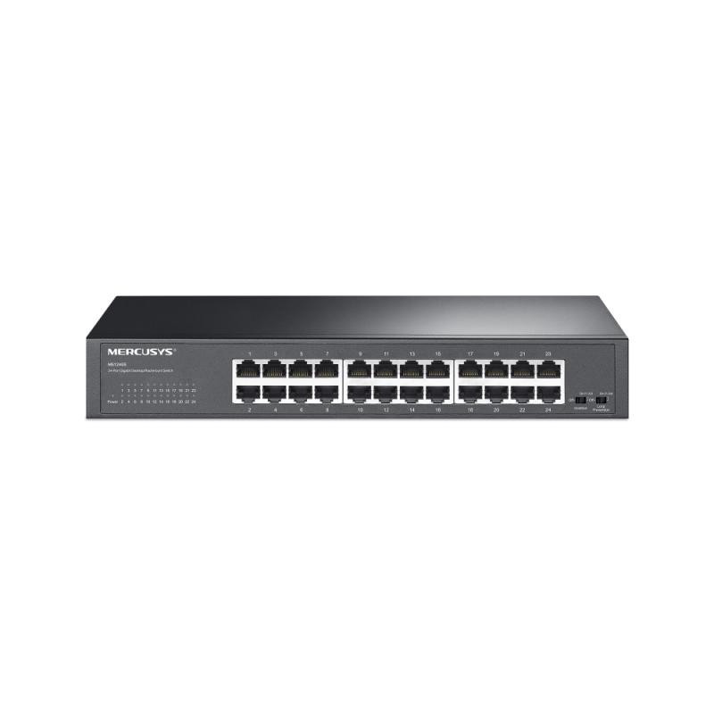 Swtich desktop/rackmount Mercusys, IEEE 802.3i, IEEE 802.3u, IEEE 802.3ab, IEEE 802.3x, IEEE 802.1p, 24×10/100/1000Mbps RJ45 Ports, Auto- Negotiation, Auto MDI/MDIX, switch capacity 48 Gbps - imaginea 1