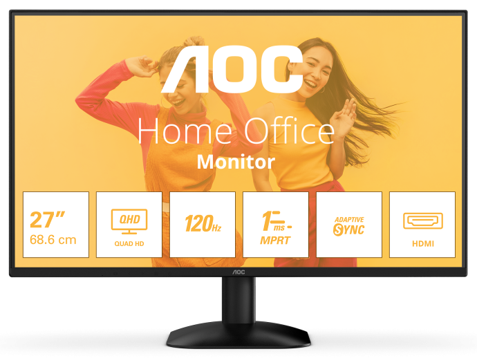 Monitor Consumer AOC Q27B35S3, 27", 2560 x 1440 pixeli, Black, 3 ani Garantie