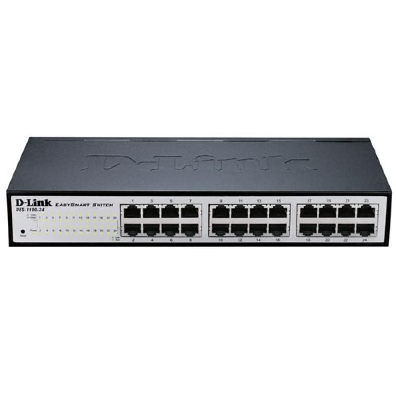 D-Link DGS-1100-24V2. Switch type: Managed, Switch layer: L2. Basic switching RJ-45 Ethernet ports type: Gigabit Ethernet (10/100/1000), Basic switching RJ-45 Ethernet ports quantity: 24. Full duplex. MAC address table: 8000 entries, Switching capacity: 48 Gbit/s. Networking standards: IEEE 802.1Q - imaginea 1