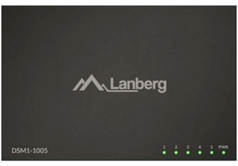 Switch Lanberg DSM1-1005, 5 porturi 1000BASE-T, Unmanaged, maxiumum network link speed 1GB/S, latime de banda suportata 10 Gbps, negru - imaginea 1