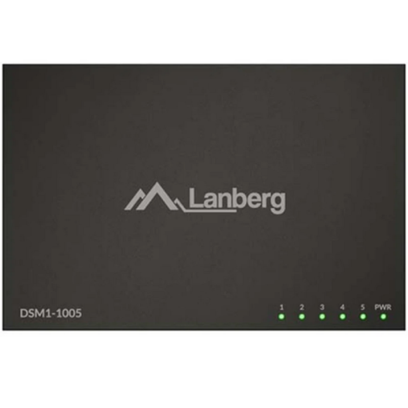 Switch Lanberg DSM1-1005, 5 porturi 1000BASE-T, Unmanaged, maxiumum network link speed 1GB/S, latime de banda suportata 10 Gbps, negru - imaginea 1