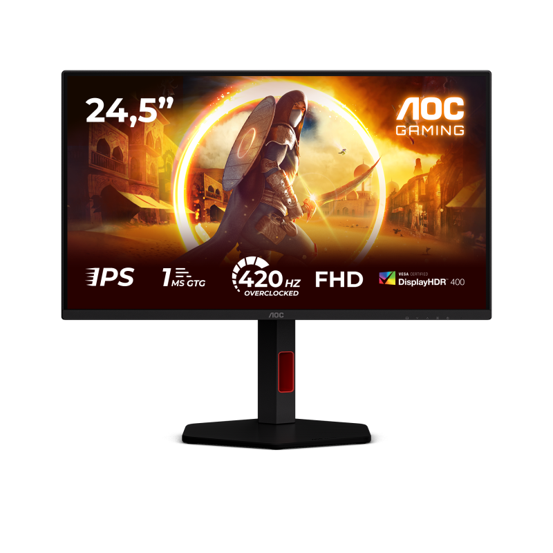 Monitor Gaming AOC 25G4KUR, 24.5", 1920x1080 pixeli, Black, Red - imaginea 1