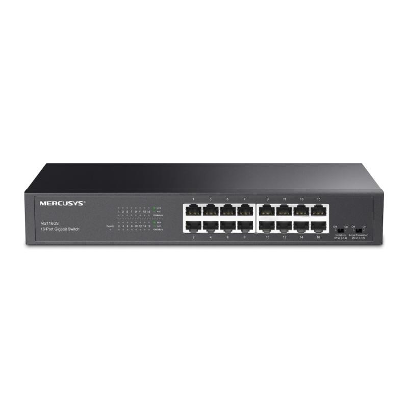 16-Port Gigabit Desktop/Rackmount Switch, interfata 16×10/100/1000Mbps RJ45 Ports, Auto-Negotiation, Auto MDI/MDIX, 32 Gbps - imaginea 1