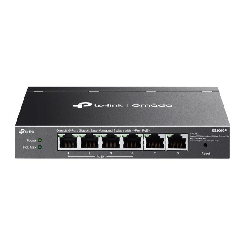 Omada 6-Port Gigabit Easy Managed Switch with 4-Port PoE+ PORT: 4× Gigabit PoE+ Ports, 2x Gigabit Non-PoE Ports SPEC: 802.3at/af, 65W PoE Power, Desktop Steel Case and Fanless FEATURE: Integration with Omada SDN Controller and Omada Cloud Essentials, Fast PoE, Perpetual PoE, Flow Control, Loopback - imaginea 1