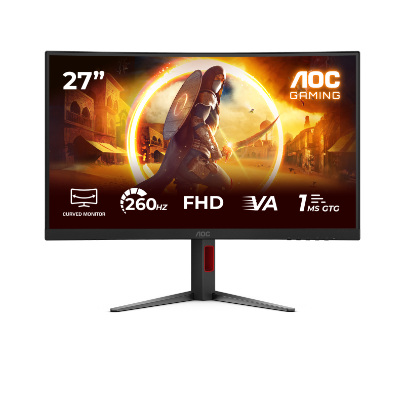 Monitor Gaming AOC C27G4Z2, 27", 1920 x 1080 pixeli, Black, Red, 3 ani Garantie - imaginea 1