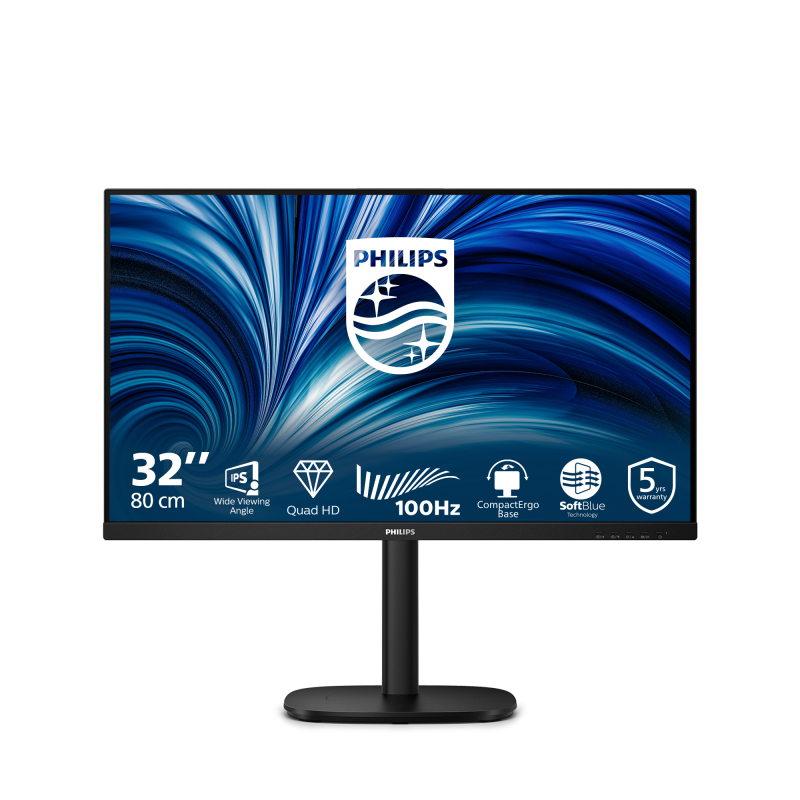 Monitor Consumer Philips 32B2N3500/00, 31.5", 2560 x 1440 pixeli, Black, 5 ani Garantie - imaginea 1