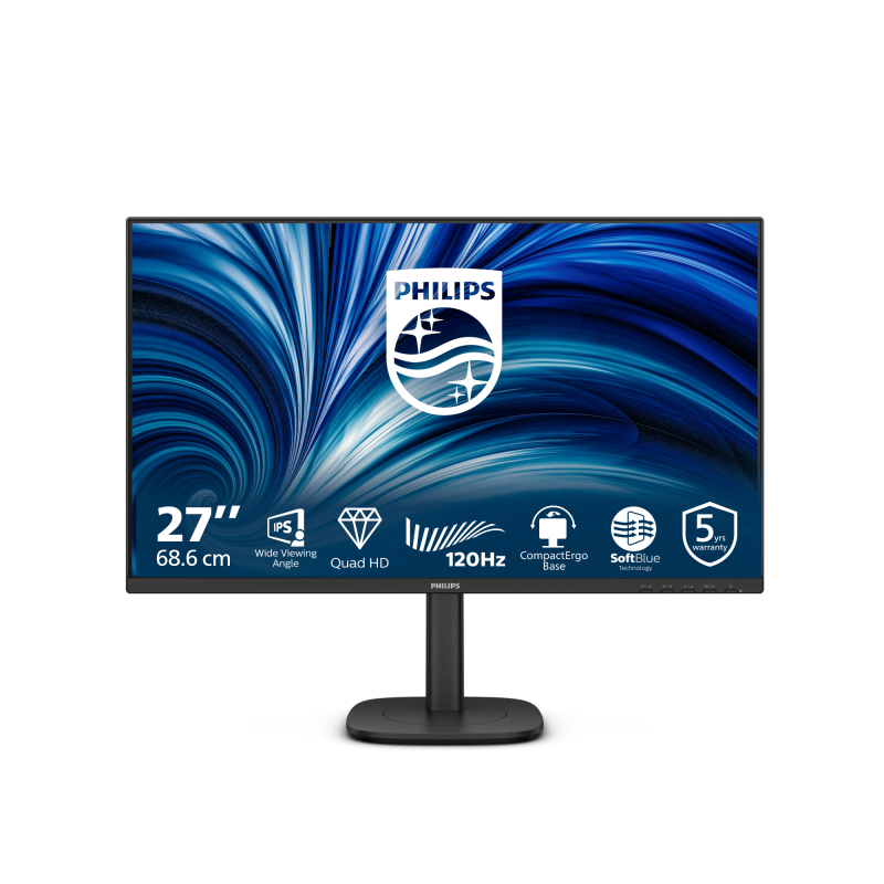 Monitor Consumer Philips 27B2N3500J/00, 27", 2560 x 1440 pixeli, Black, 5 ani Garantie - imaginea 1
