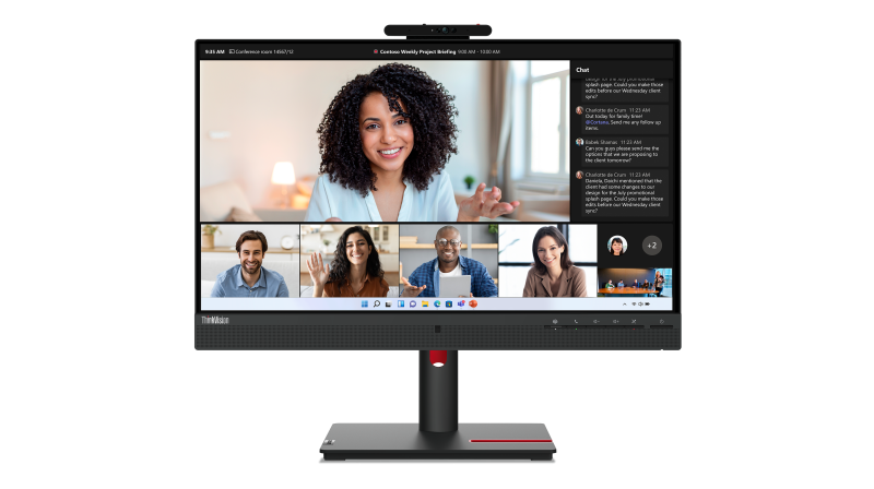 Monitor Commercial Lenovo ThinkVision T24mv-30, 23.8", 1920 x 1080 pixeli, Black, 3 ani Garantie - imaginea 1