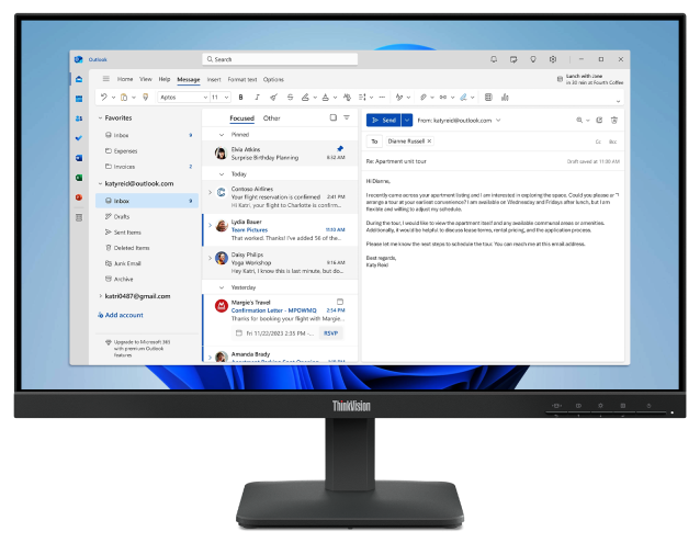 Monitor Commercial Lenovo ThinkVision S24-4e, 23.8", 1920 x 1080 pixeli, Black, 3 ani Garantie
