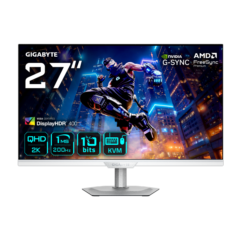 Monitor Consumer GIGABYTE M27Q2 QD ICE, 27", 2560 x 1440 pixeli, White, 2 ani Garantie - imaginea 1