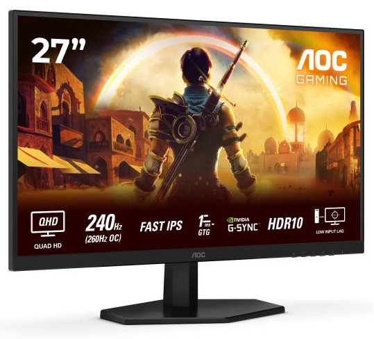 Monitor Consumer AOC Q27G42ZE, 27", 2560 x 1440 pixeli, Black, Red, 3 ani Garantie