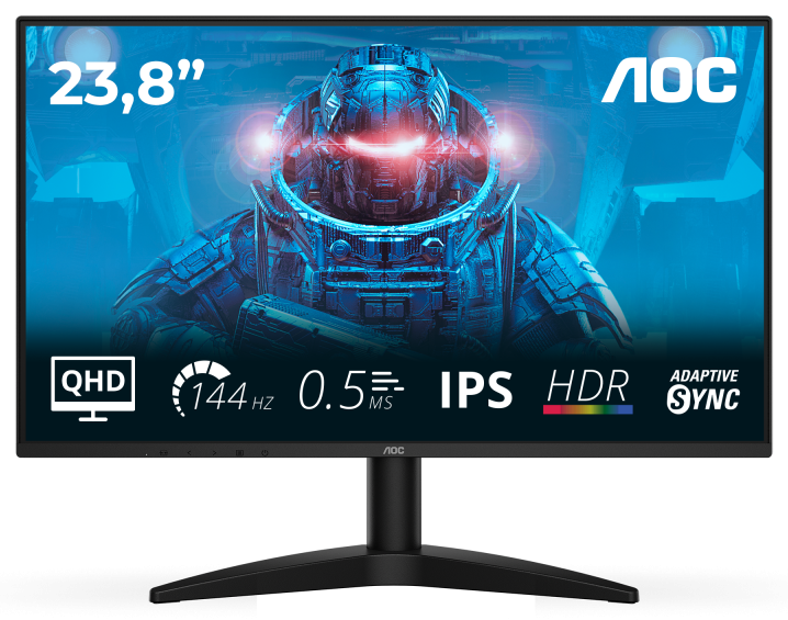 Monitor Gaming AOC Q24B36X, 23.8", 2560 x 1440 pixeli, Black, 3 ani Garantie