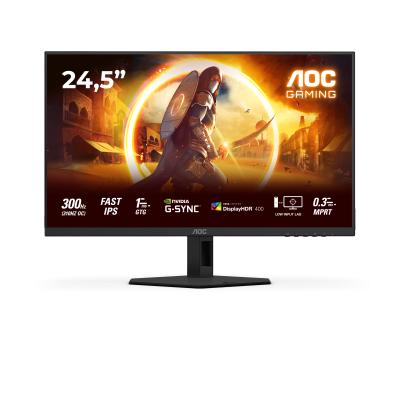 Monitor Gaming AOC 25G4SRE, 24.5", 1920 x 1080 pixeli, Black, Red, 3 ani Garantie - imaginea 1