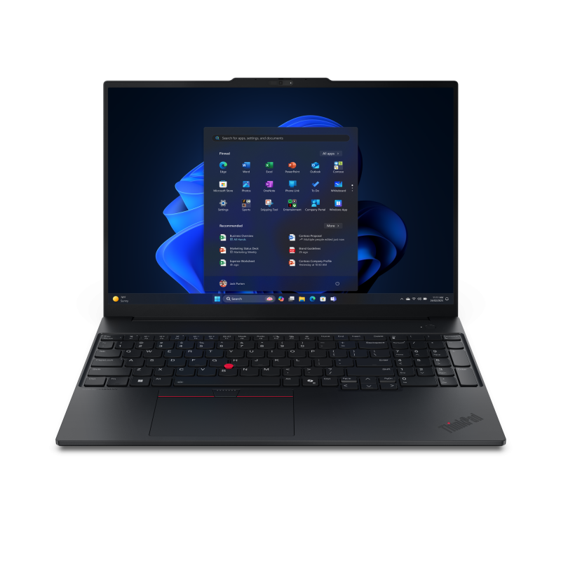 Laptop Business Lenovo ThinkPad E16 Gen 3 Copilot+ PC, cu procesor Intel Core Ultra 7 258V, 16'' IPS, 32 GB LPDDR5x, 1 TB SSD, Intel Arc 140V, Fara OS, 3 ani Garantie - imaginea 1