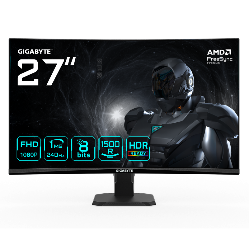 Monitor Gaming GIGABYTE GS27FC2, 27", 1920 x 1080 pixeli, Black, 2 ani Garantie - imaginea 1