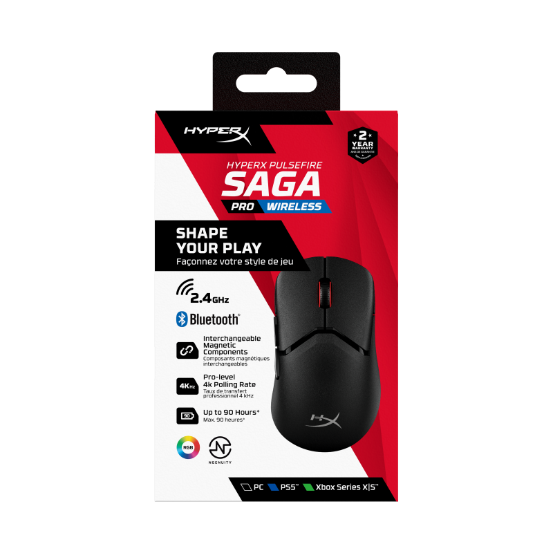 Mouse Gaming Wireless HyperX Pulsefire Saga Pro, 3200 dpi, Negru - imaginea 1