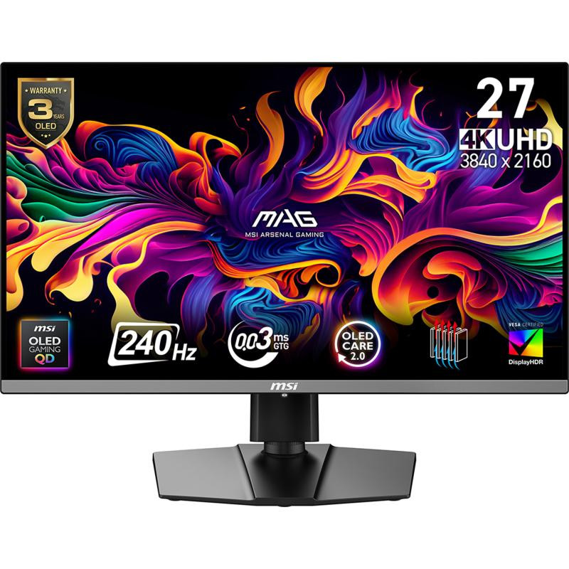 Monitor Consumer MSI MAG 272UP QD-OLED X24, 26.5", 3840 x 2160 pixeli, Black, 2 ani Garantie - imaginea 1