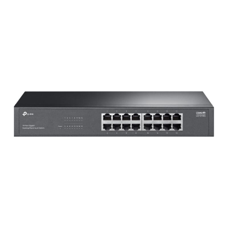 "LiteWave 16-Port Gigabit Switch PORT: 16× Gigabit RJ45 Ports SPEC: 1U 13-inch Rack-mountable Steel Case FEATURE: Plug and Play" - imaginea 1