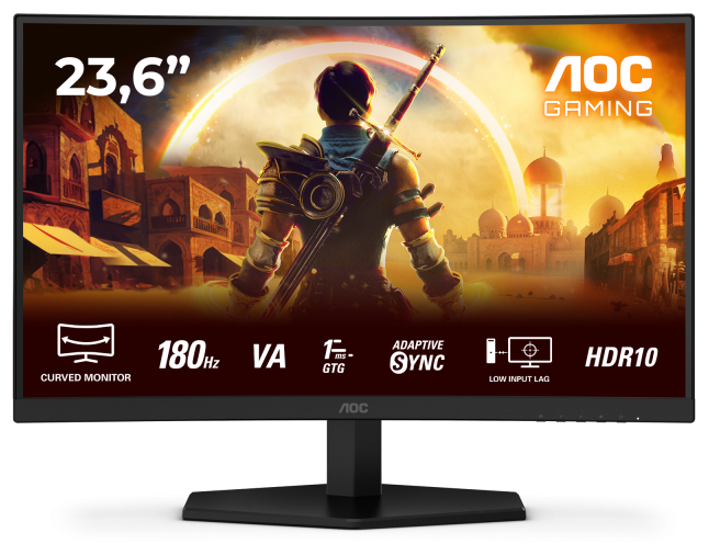Monitor Gaming AOC C24G42E, 23.6", 1920 x 1080 pixeli, Black, Red, 3 ani Garantie