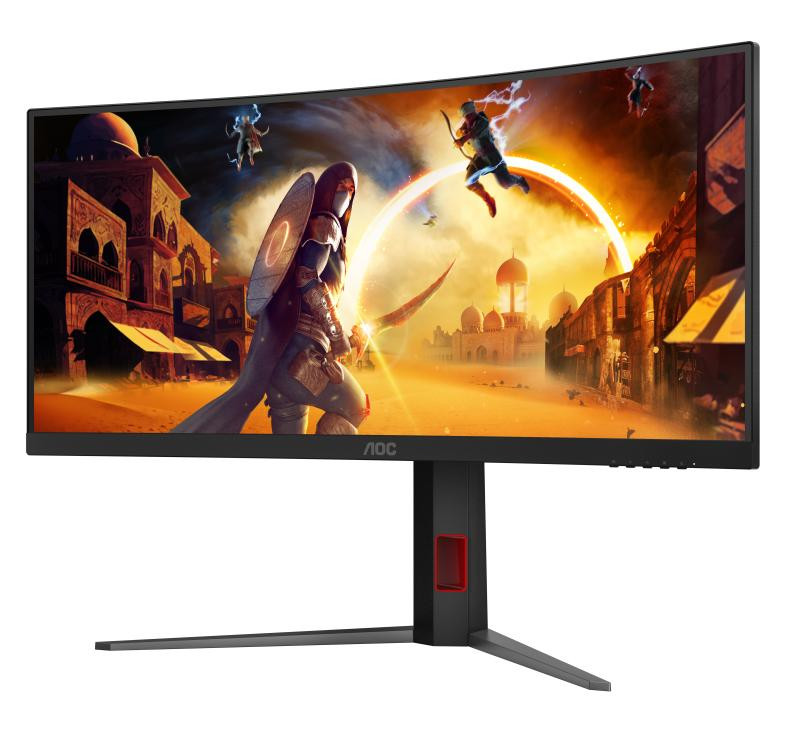 Monitor Gaming AOC CU34G4, 34", 3440 x 1440 pixeli, Black, Red, 3 ani Garantie - imaginea 1
