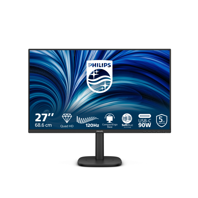 Monitor Consumer Philips 27B2U3601/00, 27", 2560 x 1440 pixeli, Black, 3 ani Garantie - imaginea 1