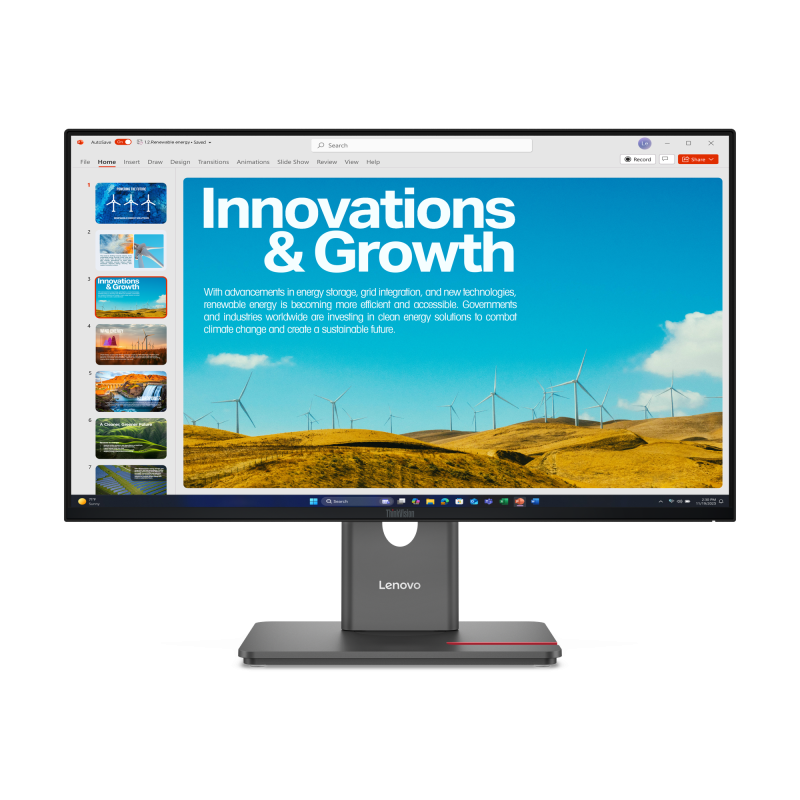 Monitor Consumer Lenovo ThinkVision P24QD-40, 23.8", 2560 x 1440 pixeli, Black, 2 ani Garantie - imaginea 1