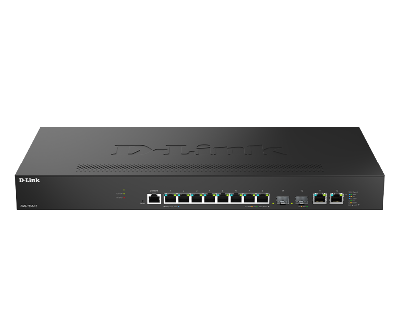 Switch D-Link 2.5Gigabit DMS-1250-10S, 8x RJ-45, 2x SFP+, 1x Console, 100/1000/2500 Mbps, compatibilitate 802.3u, 802.3ab, 802.3bz, 802.3ae, 802.3z, 802.3az, 802.3x, 802.1Q, 802.1 - imaginea 1