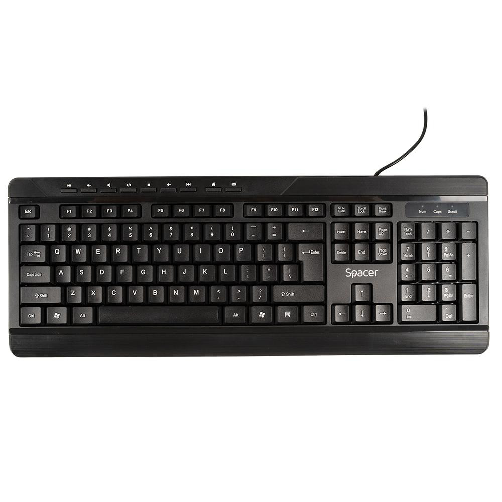 Kit Wired tastatura si mouse SPACER SPOK-WD-02, taste numerice, Negru - imaginea 3