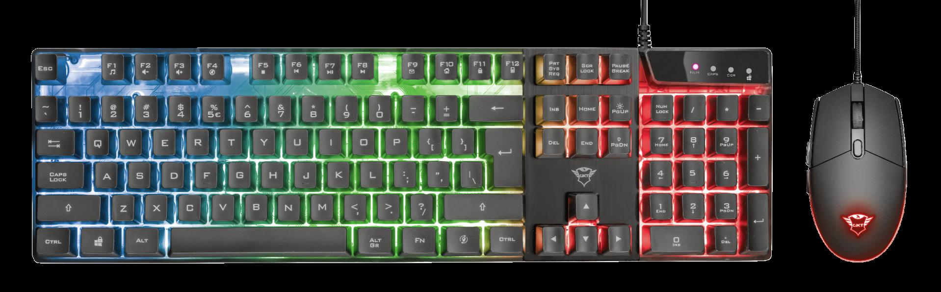 Kit Wired tastatura si mouse Trust GXT 838 Azor, taste numerice, negru - imaginea 3