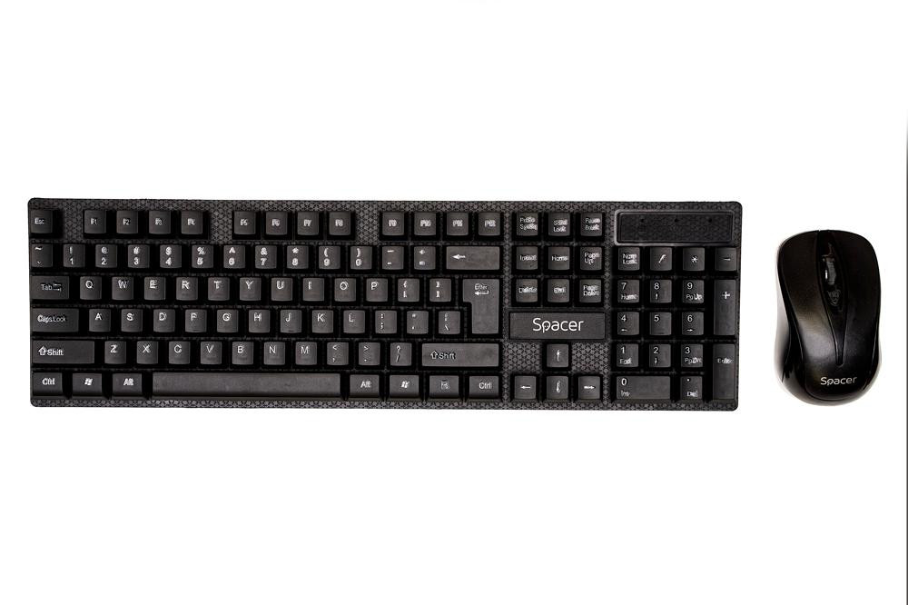 Kit wireless tastatura si mouse SPACER SPDS-1100, taste numerice, negru - imaginea 3