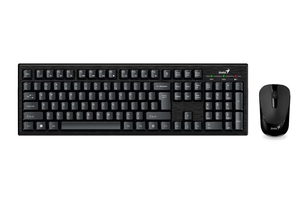 Kit wireless tastatura si mouse Genius KM-8101, taste numerice, negru - imaginea 1