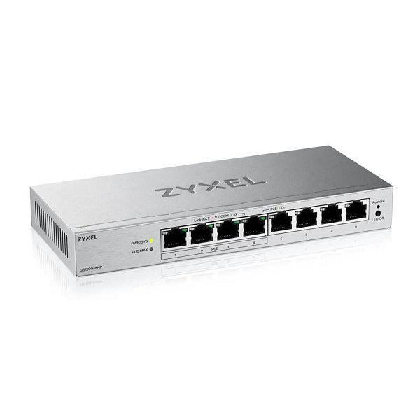 ZYXEL GS1200-8HPV3 8P 8-Port Gigabit PoE Web-Managed Switch - imaginea 2