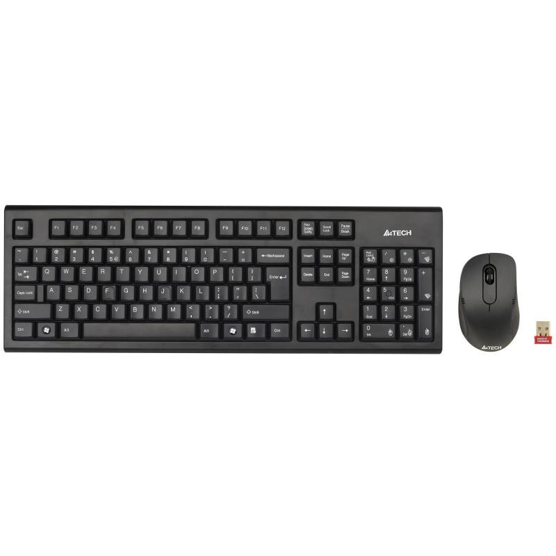 Kit tastatura + mouse A4tech 7100N, wireless, negru - imaginea 1