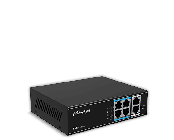 "Switch Milesight MS-S0208-GL; Porturi:8×100Mbps PoE ports (RJ45) +2×1000Mbps unlink ports; Maxim 30 W per port, Buget 120 W; Performanta: Switching capacity 11.8Gbps, Forwarding 4.17Mpps Alimentare: AC 100~240V, 50-60Hz, 2.2A; Dimensiuni: 195mm x 130mm x 40mm; Greutate: 0.7Kg." - imaginea 1