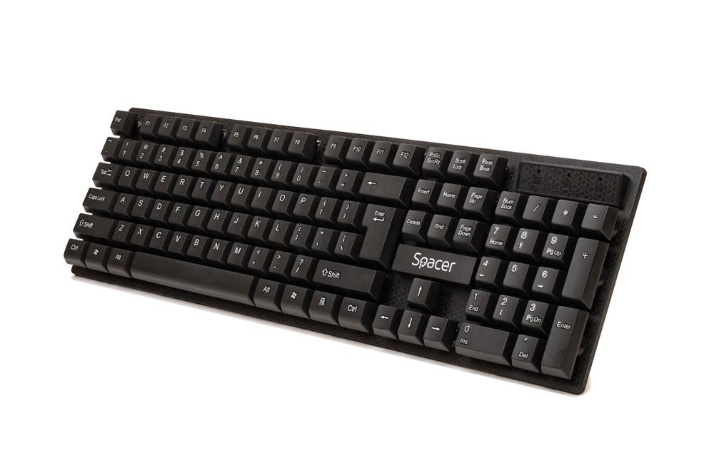 Kit wireless tastatura si mouse SPACER SPDS-1100, taste numerice, negru - imaginea 2
