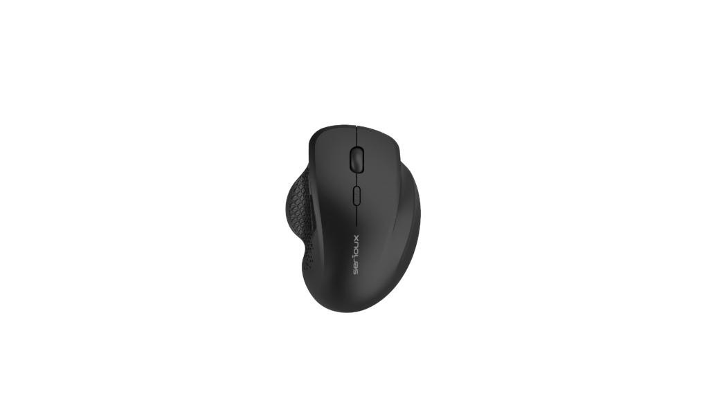 Mouse Serioux Glide 515 Wireless,Negru, Senzor: Optic, DPI: 800/ 1200/ 1600, Conexiune: Dongle USB 2,4 GHz, banda de frecventa: 2,4 GHz, Click silentios, design ergonomic, alimentare: 1 baterie AA inclusa, 1,5 V, cerințe OS: Win, Mac, Vista - imaginea 1
