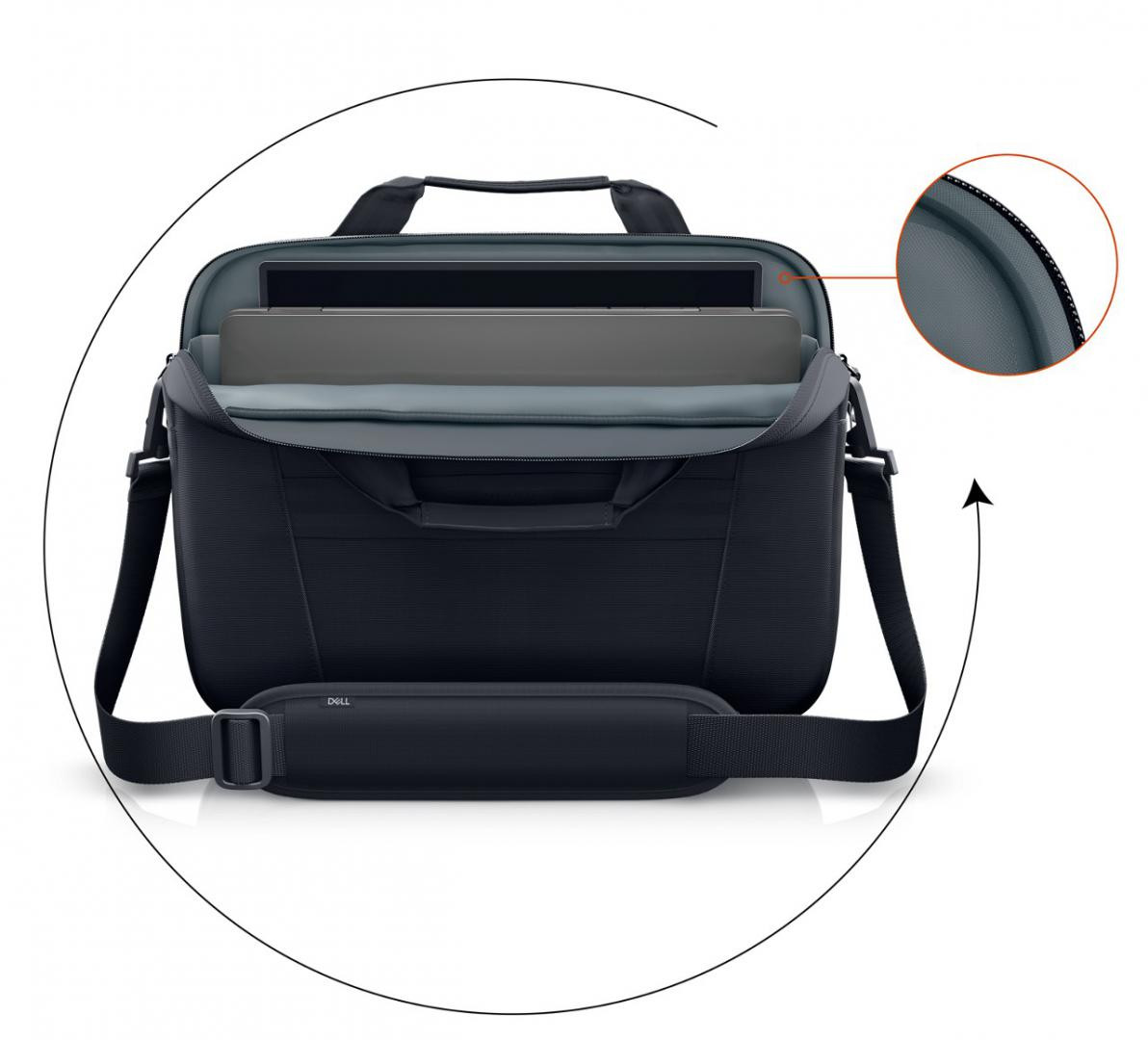 Geanta laptop Dell EcoLoop Pro Slim Briefcase 15, Negru, 3 ani Garantie - imaginea 2