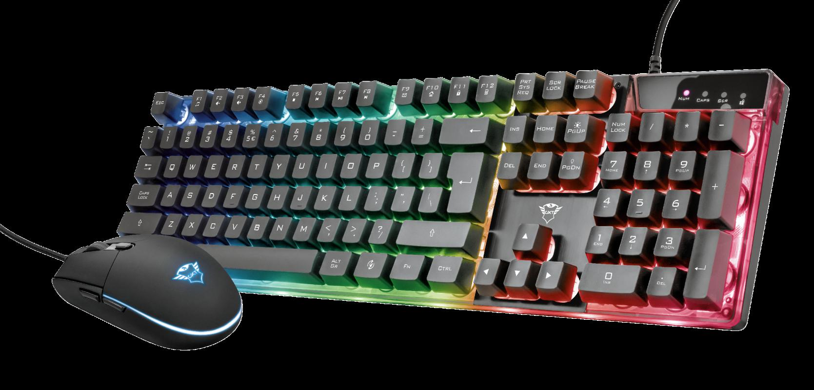 Kit Wired tastatura si mouse Trust GXT 838 Azor, taste numerice, negru - imaginea 1