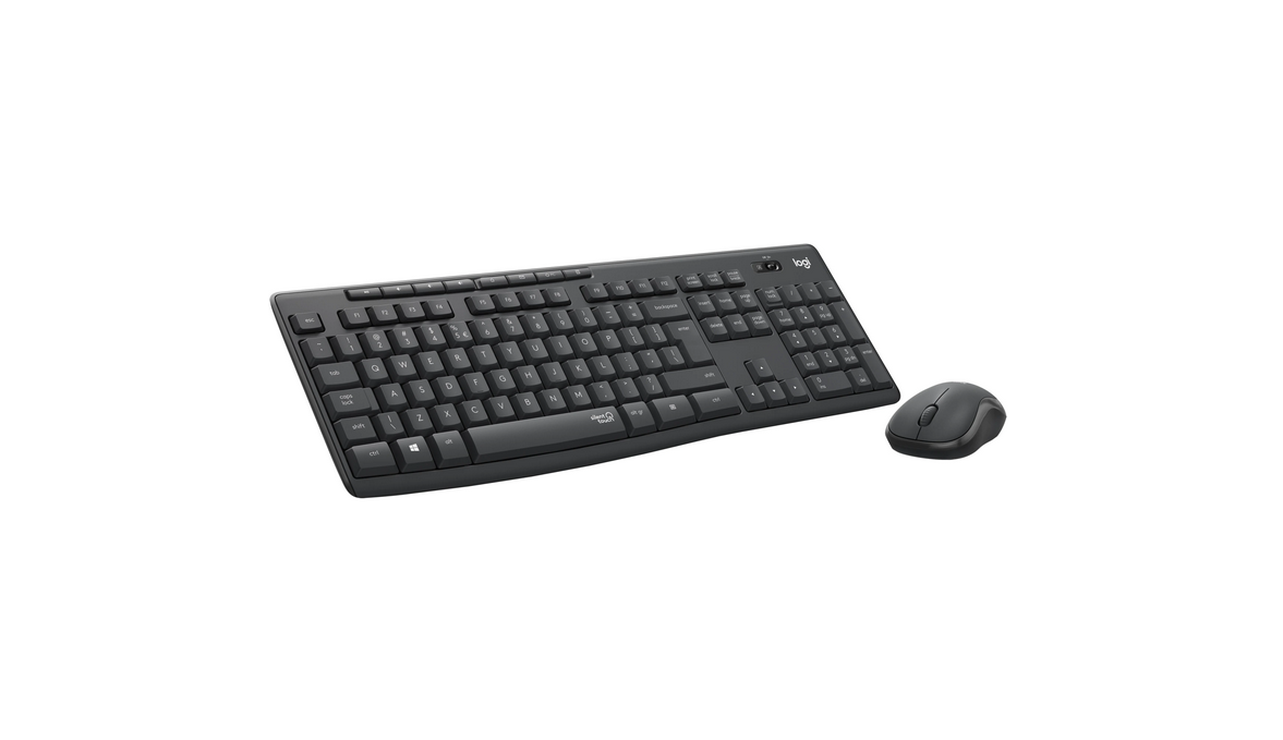 Kit Wireless tastatura si mouse Logitech MK295 Silent Wireless Combo, taste numerice, gri - imaginea 1